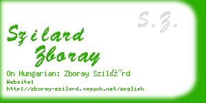szilard zboray business card